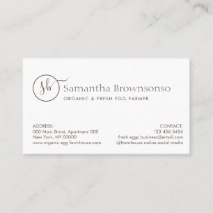 Cartão De Visita Ovos Frescos da Fazenda Foto Personalizada