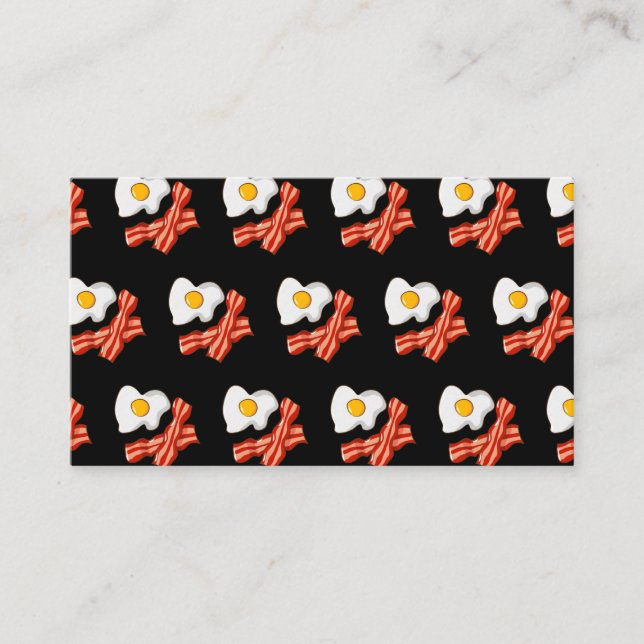 Cartão De Visita Ovos Fritados Bacon Café da Manhã Amantes de Foodi (Frente)