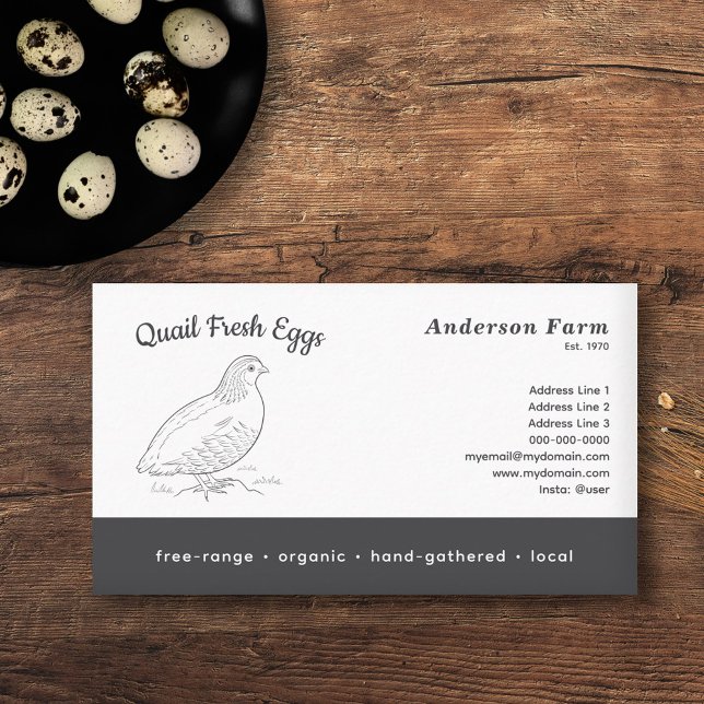 Cartão De Visita Ovos simples de codorniz de Fazenda fresca (Simple Fresh Farm Quail Eggs Business Card)
