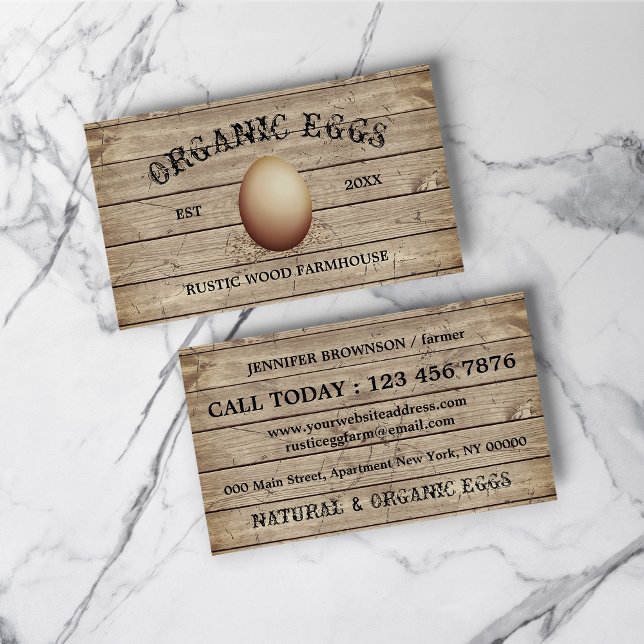 Cartão De Visita Ovos Vintage Fazenda russa (Egg Vintage Rustic Farm retro brown Business Card)