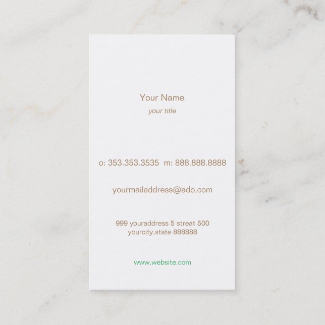 Cartão De Visita owl フクロウ名刺 (Verso)