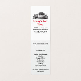 Cartão De Visita Pá do hot rod