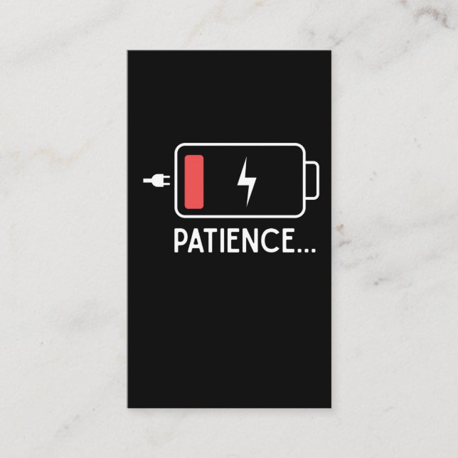 Cartão De Visita Paciência Engraçada Mãe e Pai Baixo Bateria Novo B (Frente)