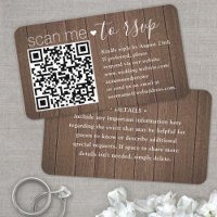 Pacote de 50 Scan Me QR RSVP Em Encaixe de Madeira