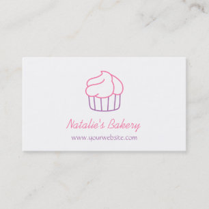 Cartão De Visita Padaria Artesanal de Cupcake Simples