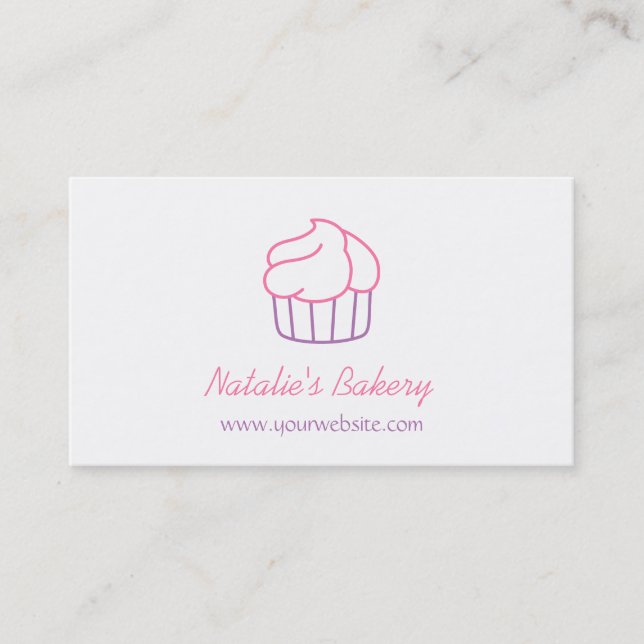 Cartão De Visita Padaria Artesanal de Cupcake Simples (Frente)