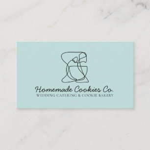 Cartão De Visita Padaria Baby Blue Chic Comida Caseira Simples