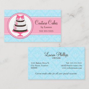 Cartão De Visita Padaria de Bolo Couture Elegante