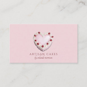 Cartão De Visita Padaria de Bolo Rosa Elegante Blush