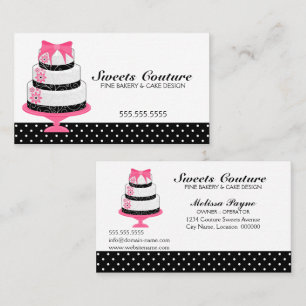 Cartão De Visita Padaria de Bolos Couture Personalizados