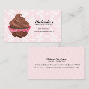 Cartão De Visita Padaria de Cupcake de Chocolate Elegante
