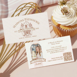 Cartão De Visita Padaria de Cupcake de Luxo Chic Profissional para
