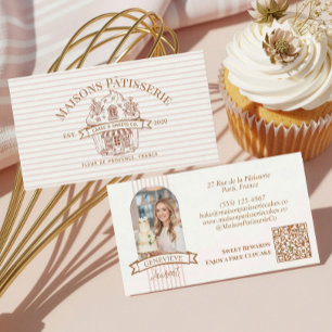 Cartão De Visita Padaria de Cupcake de Luxo Chic Profissional para