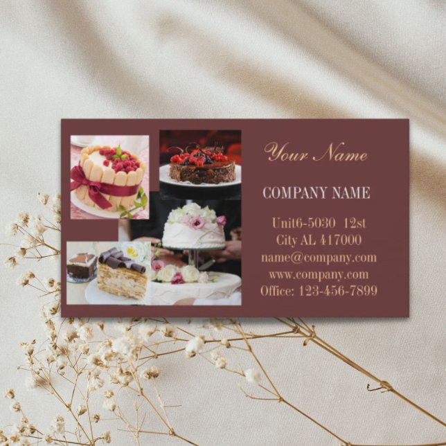 Cartão De Visita padaria de cupcake de sobremesa moderna (Modern dessert cake cupcake baker bakery business card)