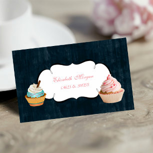 Cartão De Visita Padaria de Cupcake Moderna Fofa Adorável