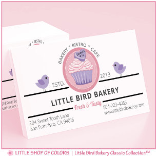 Cartão De Visita Padaria de Cupcake Rosa Personalizada