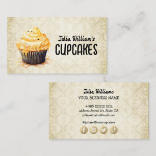 Cartão De Visita Padaria de Cupcakes Vintage