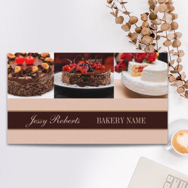 Cartão De Visita padaria de pastelaria de bolos de cupcake (Cupcake Wedding Cake Catering baker bakery Business Card)