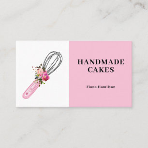 Cartão De Visita Padaria de pastelaria de bolos rosa