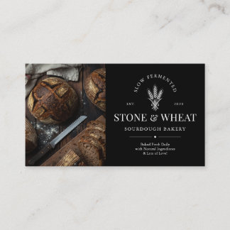 Cartão De Visita Padaria de Sourdough Artesanal Código QR Rústico