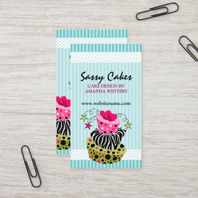 Cartão De Visita Padaria do bolo da arte (Frente/Verso In Situ)