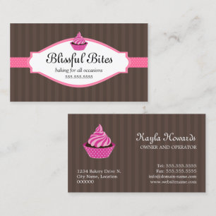 Cartão De Visita Padaria elegante do cupcake