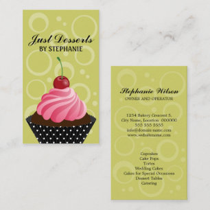 Cartão De Visita Padaria lunática do cupcake da cereja