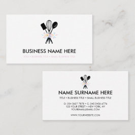 Cartão De Visita Padaria Minimalista Branca Cozinhando Pastelaria P