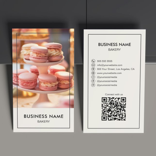 Cartão De Visita Padaria Moderna Loja de Bolos Crie o Seu Próprio (Modern Bakery Cake Shop Create Your Own Business Card by MINTIC DESIGN STUDIO)