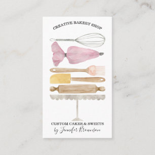 Cartão De Visita Padaria Pastelaria Chef Criador de Aquarelas Decê