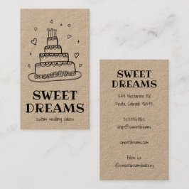 Cartão De Visita Padaria Personalizada Baker Kraft de Catering de B