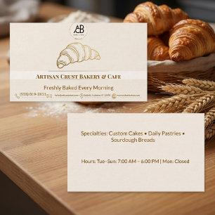 Cartão De Visita Padaria Personalizada Elegante de Bolo e Café