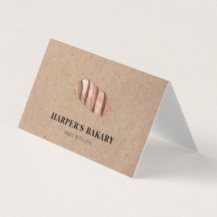 Cartão De Visita Padaria Russo Croissant Logo Tent
