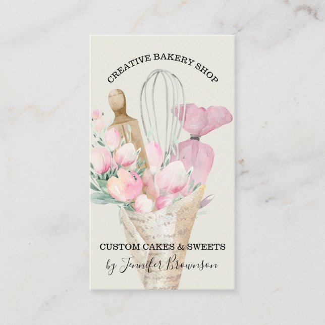 Cartão De Visita Padaria Verde sofisticada (Frente)