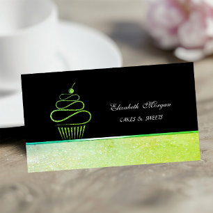 Cartão De Visita Padeiro de confeitaria da Green Cupcake Bakery
