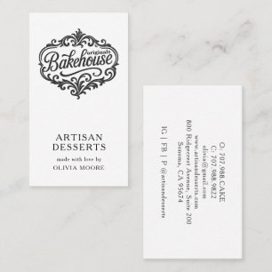 Cartão De Visita Padeiro de Padaria Elegante Chef de Confeitaria
