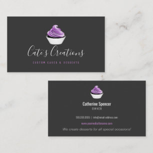 Cartão De Visita Padeiro elegante do cupcake do roteiro da