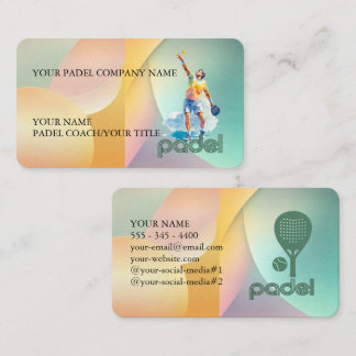 Cartão De Visita Padel Business Card - Vibrant Padel Style 2
