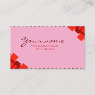 Cartão De Visita Padrão, 3,5" x 2,0"Elegante, rosa e Red Business C