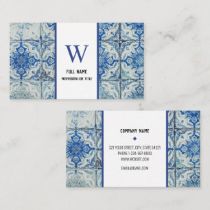 Cartão De Visita Padrão Antiquado de Azulejos Portugueses - Azulejo