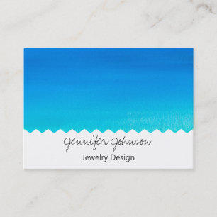 Cartão De Visita Padrão Aquarela Azul Design