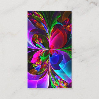 Cartão De Visita Padrão Azul Vermelho Abstrato Floral Moderno #12