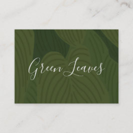 Cartão De Visita Padrão Botânico de Folhas Verdes