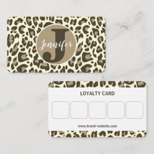 Cartão De Visita Padrão Clássico de Leopardo Castanho Impresso Rock