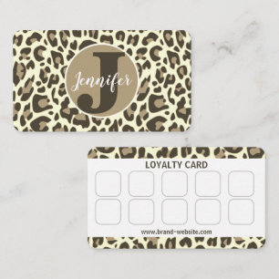 Cartão De Visita Padrão Clássico de Leopardo Castanho Impresso Rock