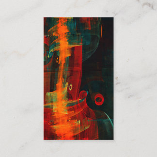 Cartão De Visita Padrão de Abstrato de Arte Moderno Vermelho Azul-L