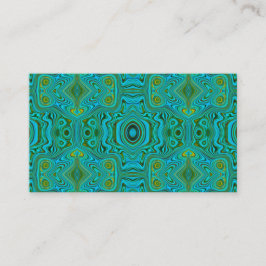 Cartão De Visita Padrão de Abstrato do Trippy Retro Turquoise Chart
