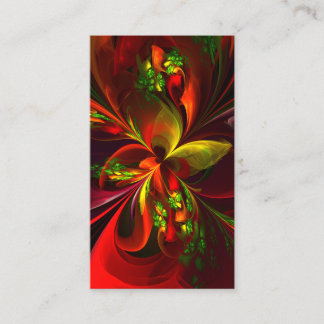 Cartão De Visita Padrão de Abstrato Floral Verde Moderno #05
