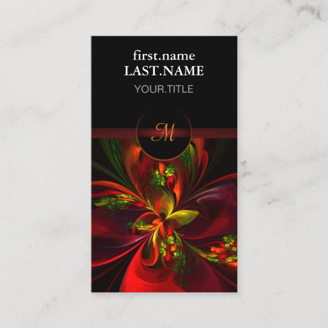 Cartão De Visita Padrão de Abstrato Floral Verde Moderno #05 (Frente)