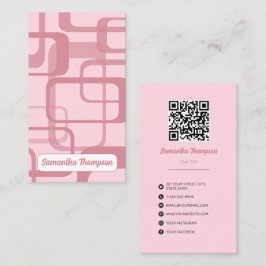 Cartão De Visita Padrão de Abstrato retrorreflector rosa